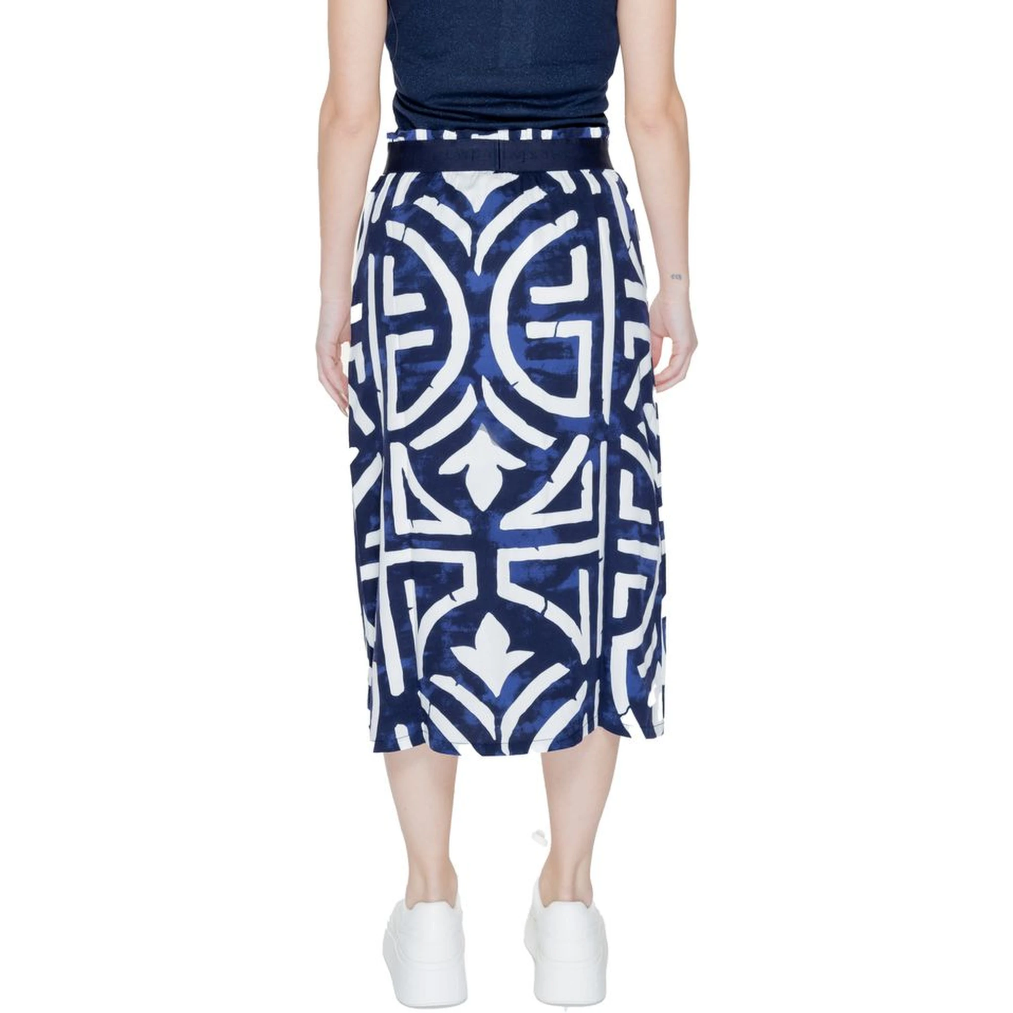 Blue Viscose Long Skirt