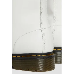 White Leather Lace-Up Boots