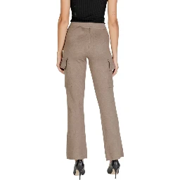 Beige Viscose Cargo Pants