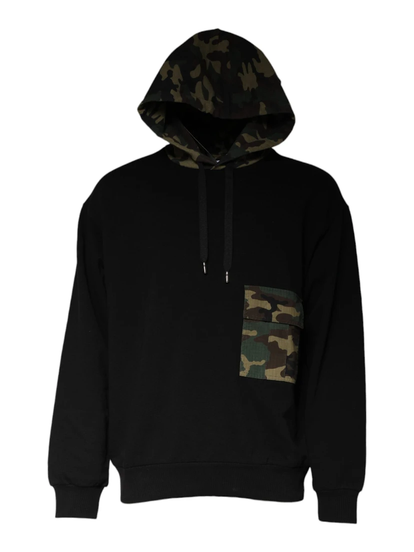 Black Camouflage Hooded Sweatshirt Sweater