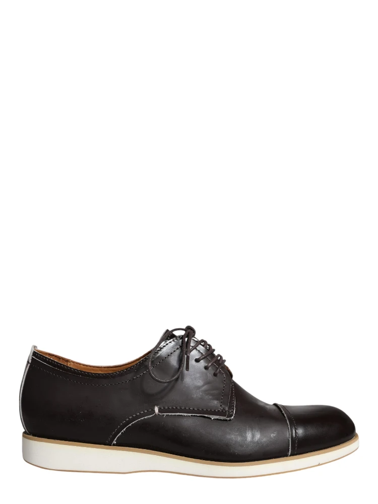 Black White Leather Lace Up Men Dress Formal Shoes