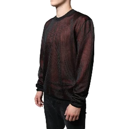 Brown Polyester Pullover Sweatshirt Sweater