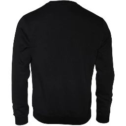Black Medusa Fleece Cotton Crew Neck Sweatshirt Sweater
