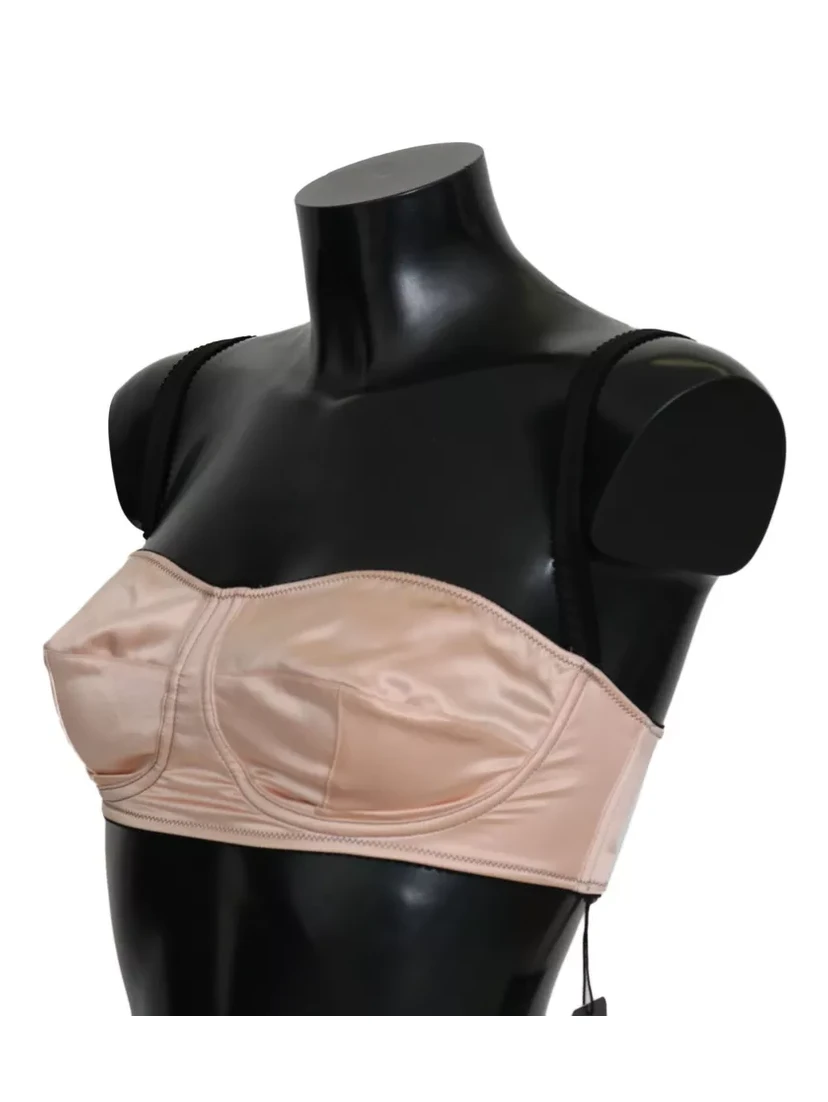 Black Straps Pink Balconcino Bra