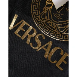 Black Medusa Print Cotton HoodiePullover Sweatshirt Sweater