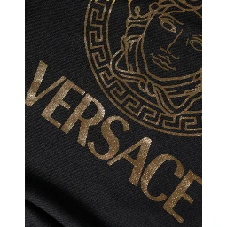 Black Medusa Fleece Cotton Crew Neck Sweatshirt Sweater