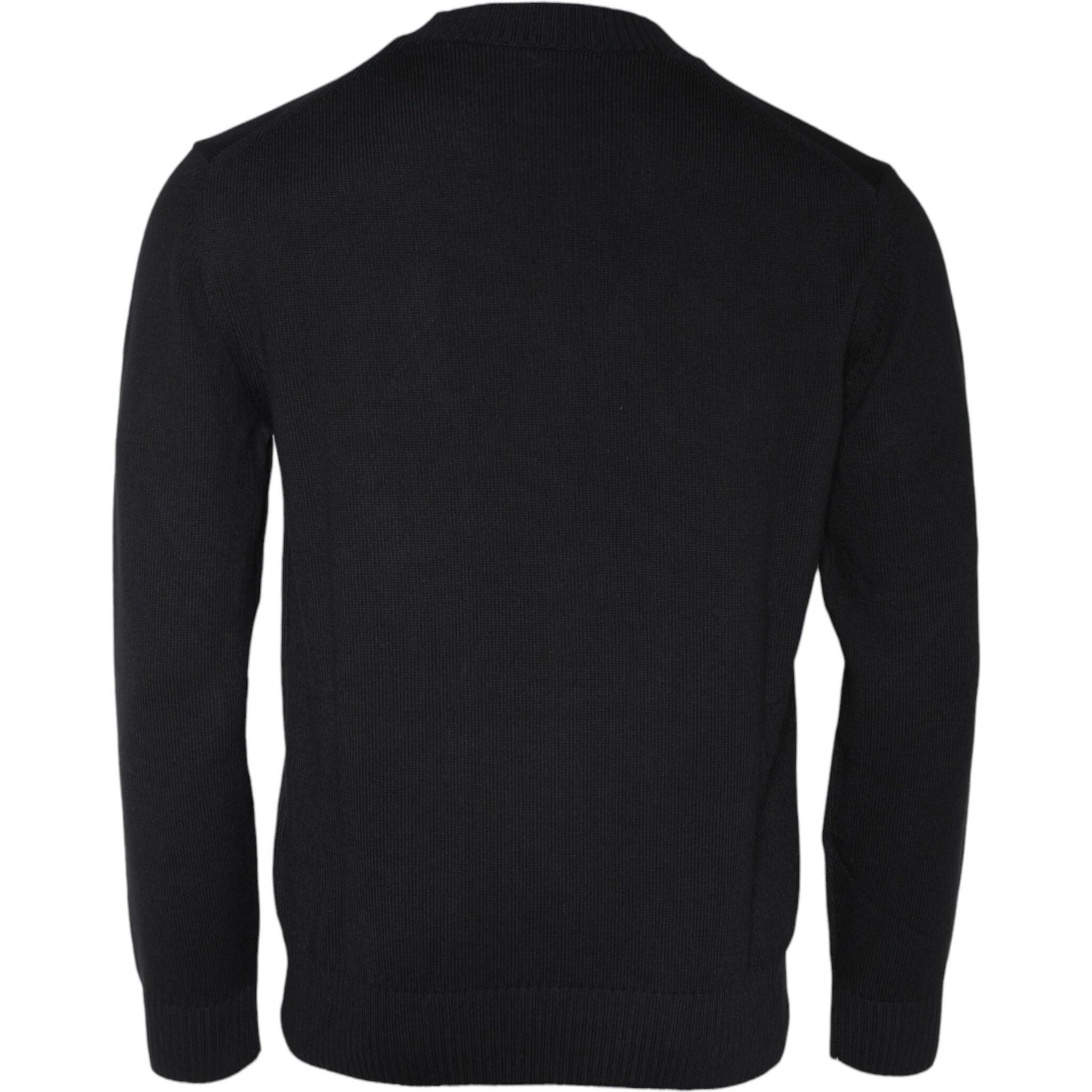 Black Medusa Embroidery Crew Neck Pullover Sweater