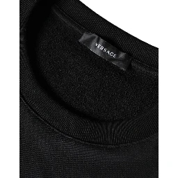 Black Medusa Fleece Cotton Crew Neck Sweatshirt Sweater