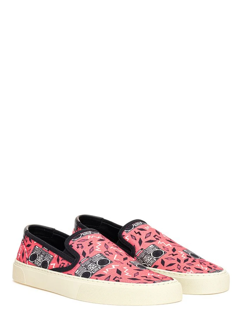 Pink Cotton Platform Sneakers