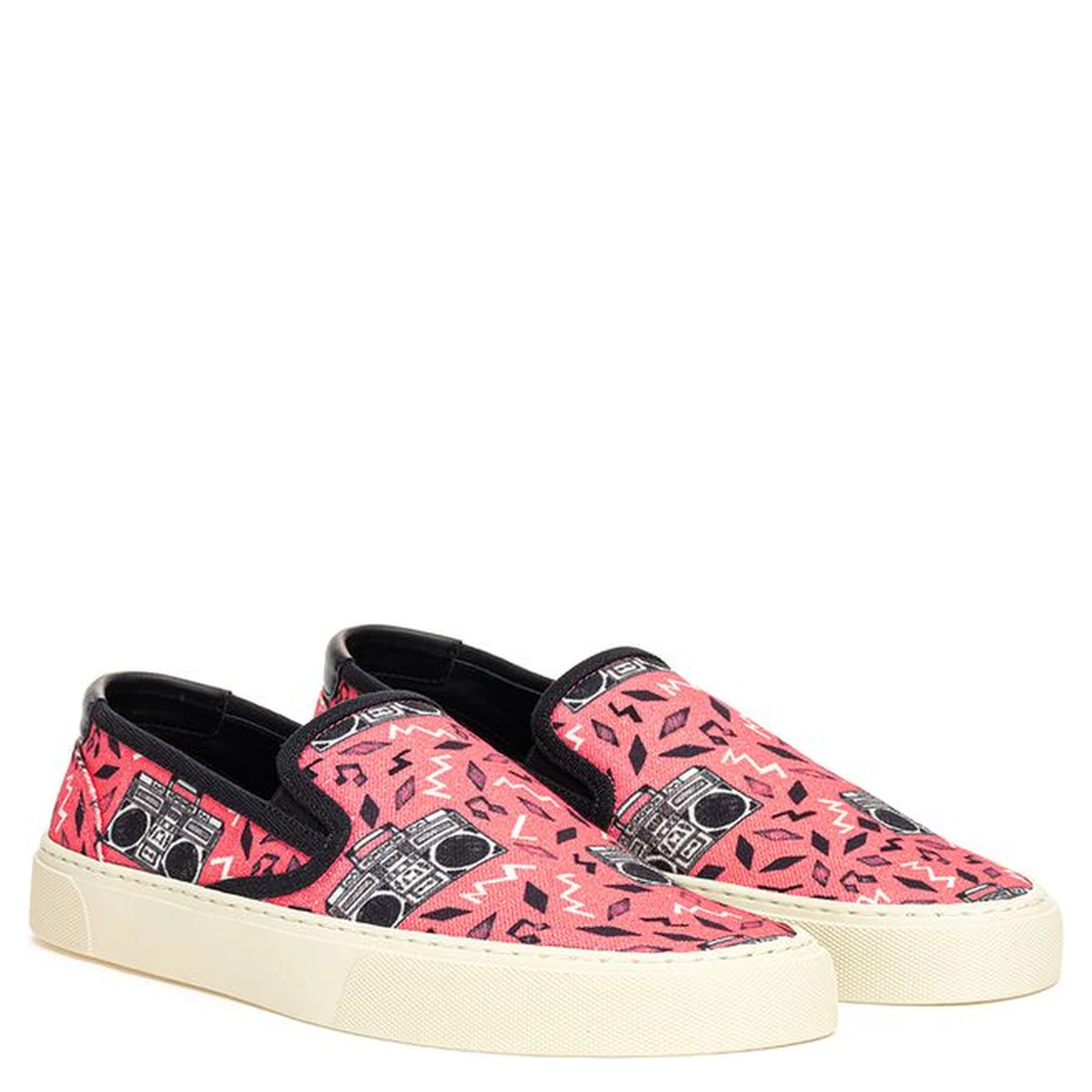 Pink Cotton Platform Sneakers
