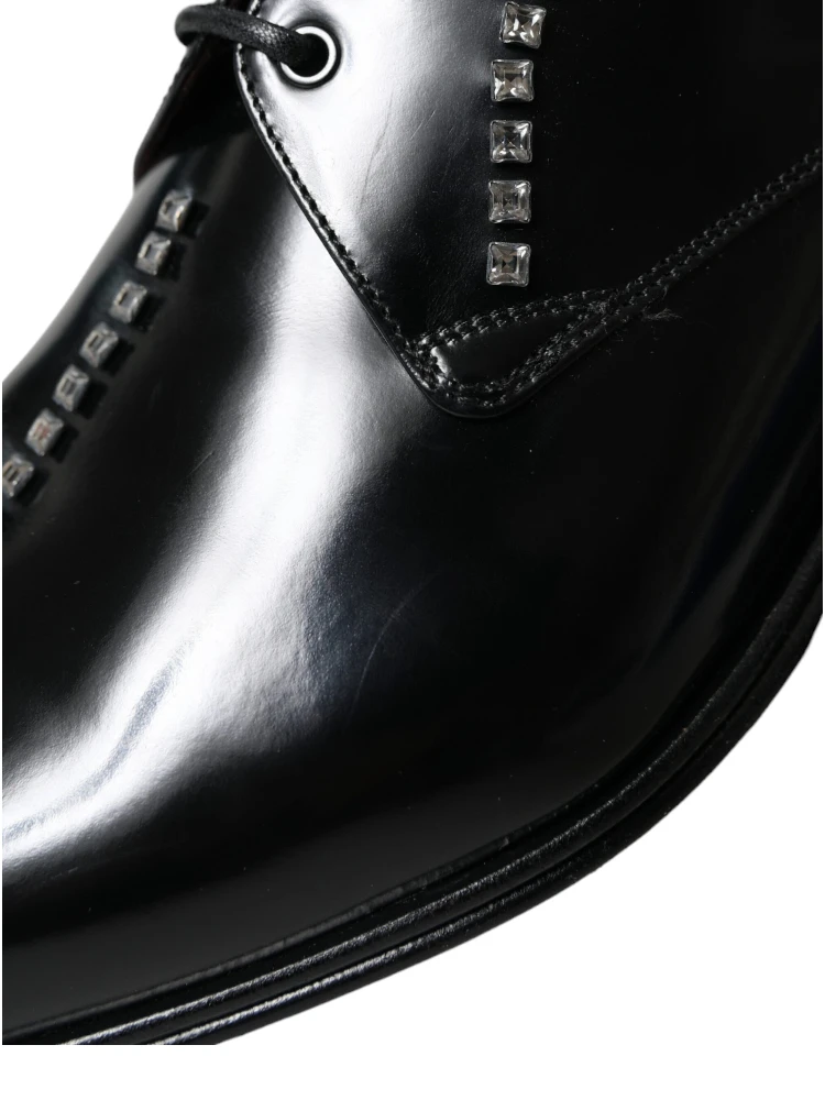 Black Leather Crystal Dress Formal Shoes alternative