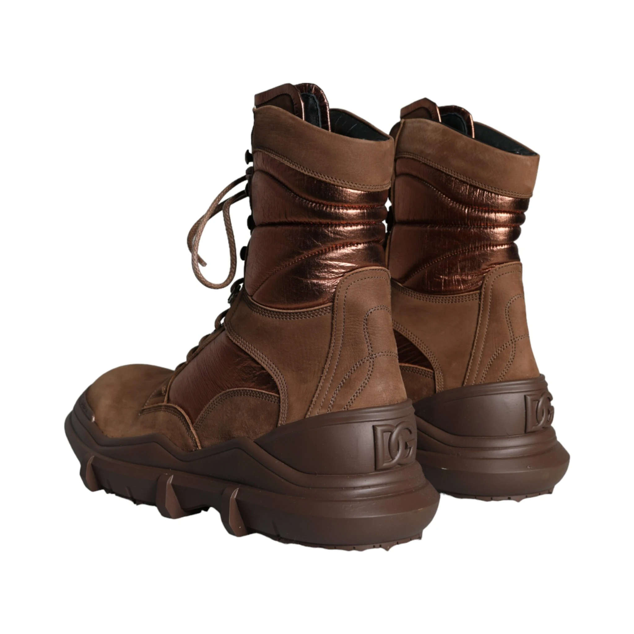 Brown Suede Leather Military Combat Men Boots Shoes