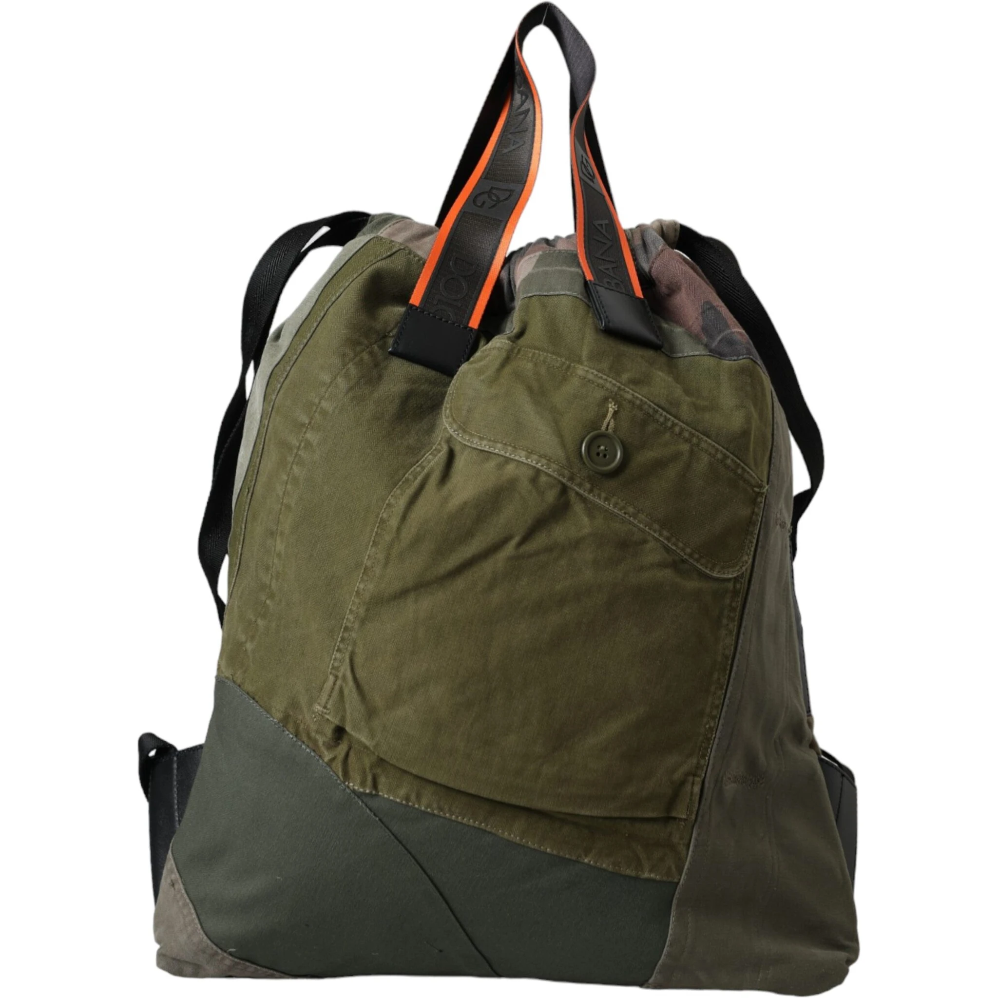 Military Green Patchwork Rucksack Backpack Bag