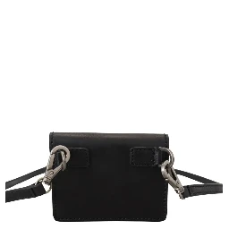 Black Leather Bifold Shoulder Sling Women Wallet