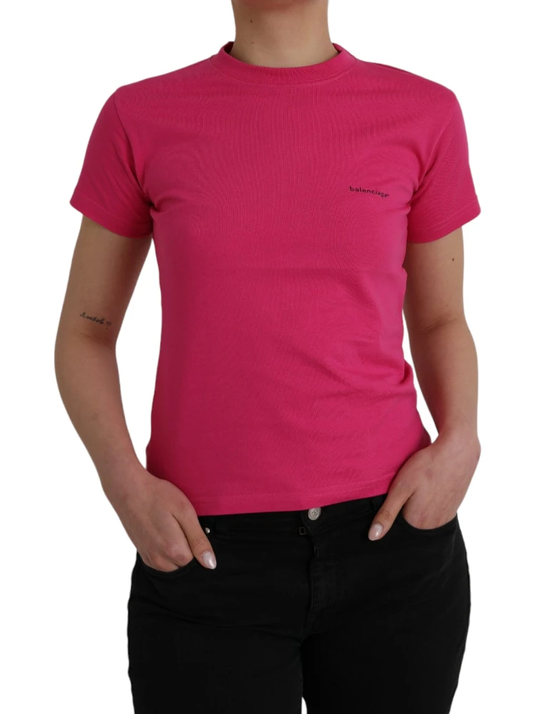 Pink Cotton Crew Neck Short Sleeves Tee T-shirt alternative