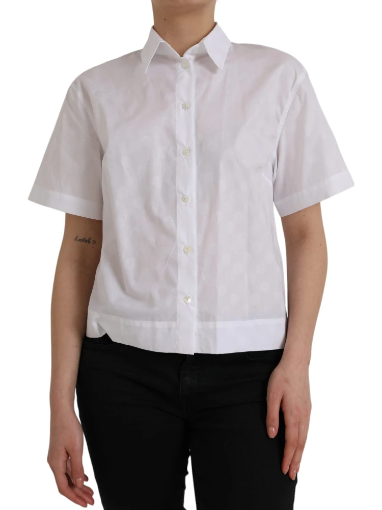 White Collared Short Sleeve Polo Shirt Top alternative