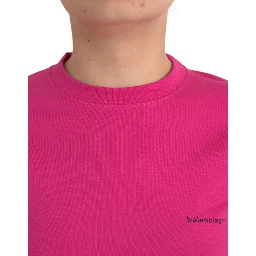 Pink Cotton Crew Neck Short Sleeves Tee Top T-shirt