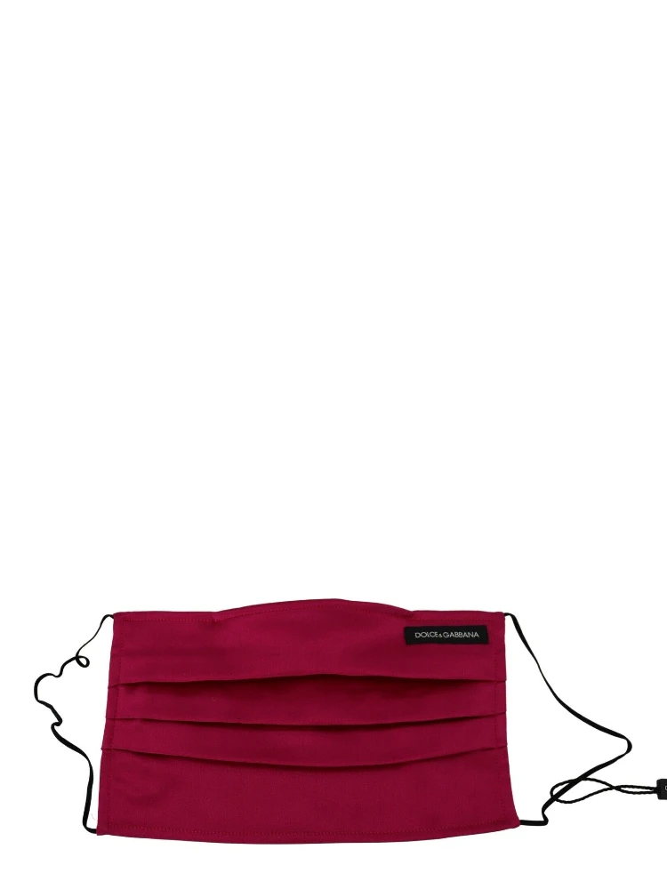 Maroon Silk Pleated Elastic Ear Strap One Size Face Mask alternative