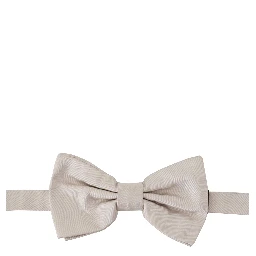 Gray 100% Silk Adjustable Neck Papillon Tie