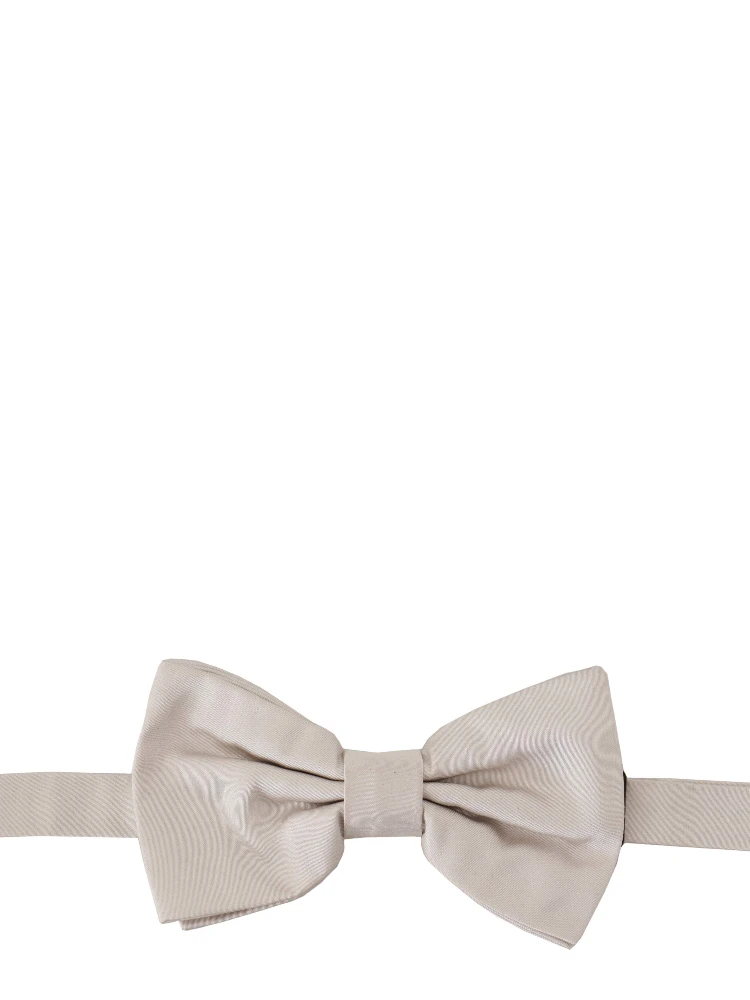 Gray 100% Silk Adjustable Neck Papillon Tie
