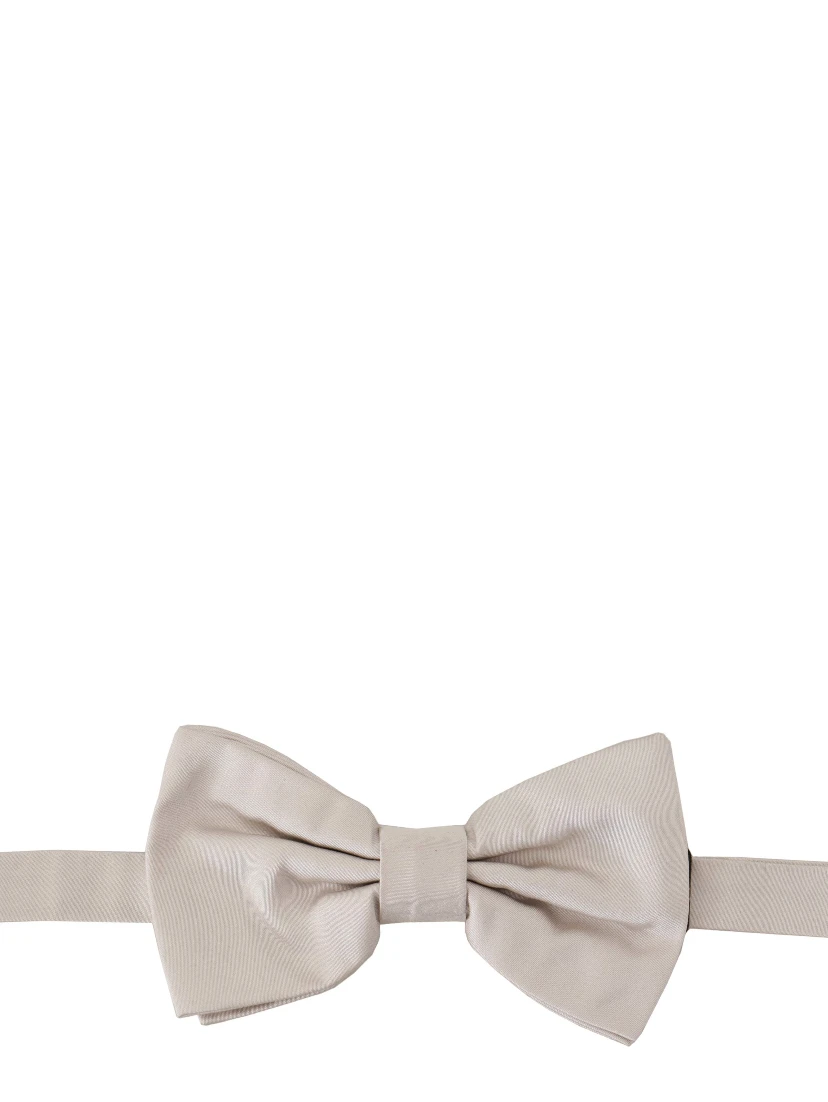 Gray 100% Silk Adjustable Neck Papillon Tie