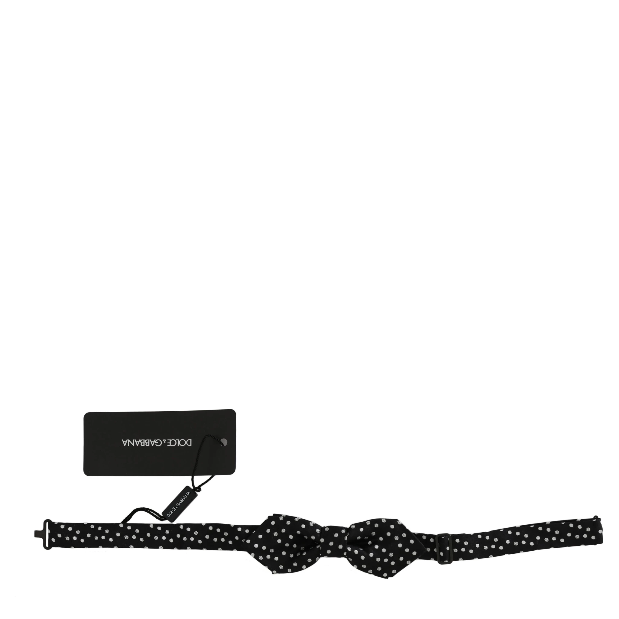Black Polka Dots Silk Adjustable Neck Papillon Men Bow Tie