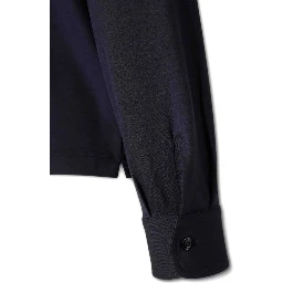 Wool polo shirt with long slevees