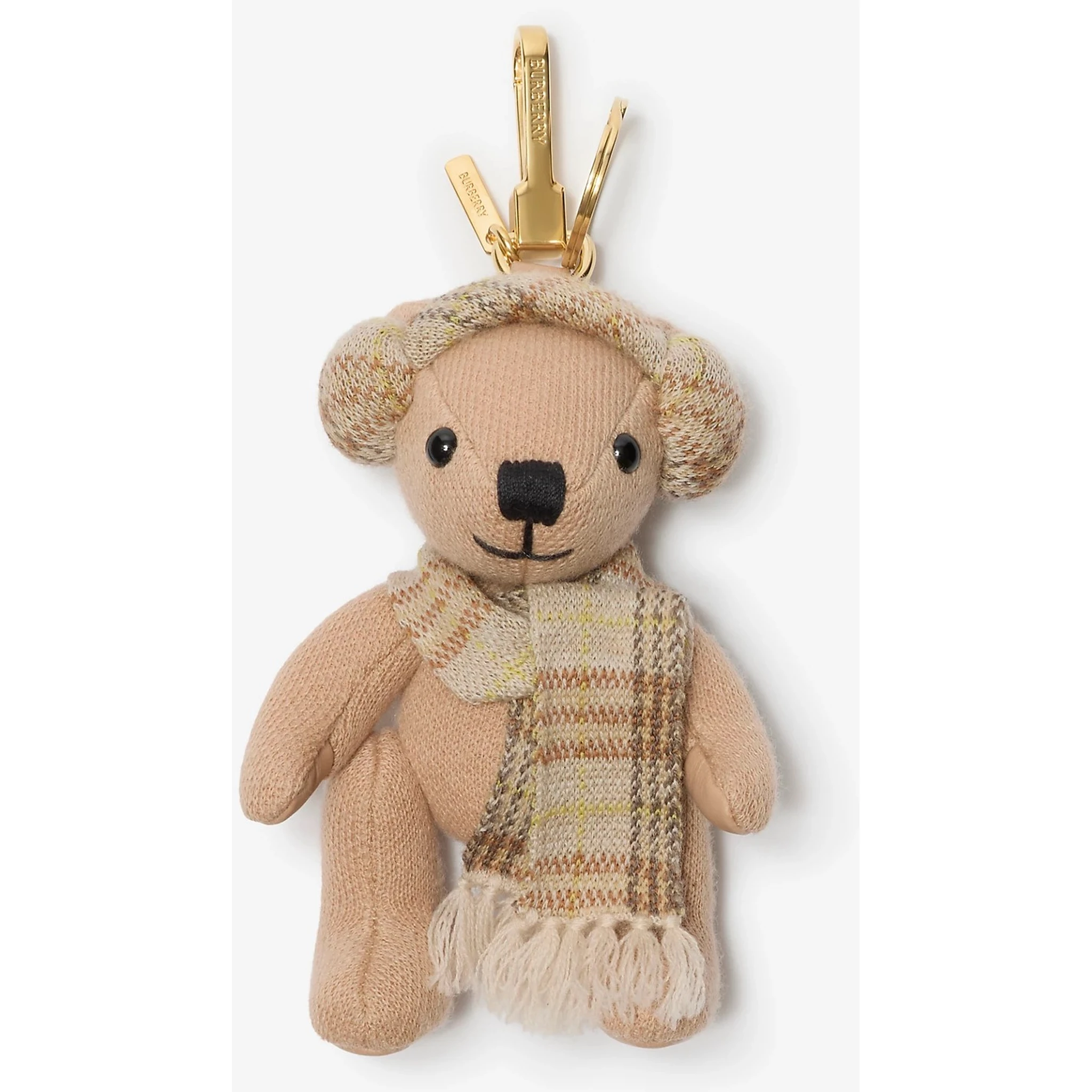 Thomas Bear checked-scarf bag charm