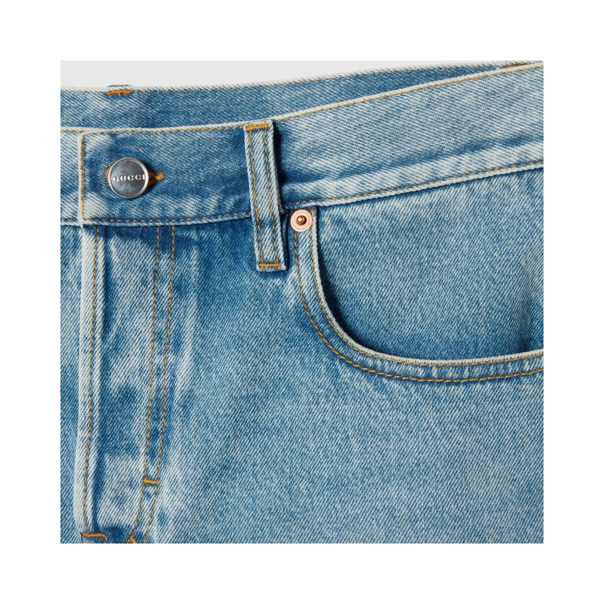 Stone-Washed denim shorts