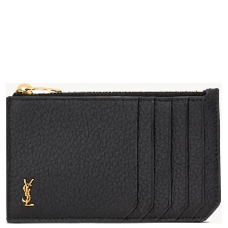 TINY CASSANDRE Zipped Fragments credit card case in SHINY LEATHER