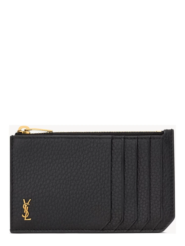 TINY CASSANDRE Zipped Fragments credit card case in SHINY LEATHER