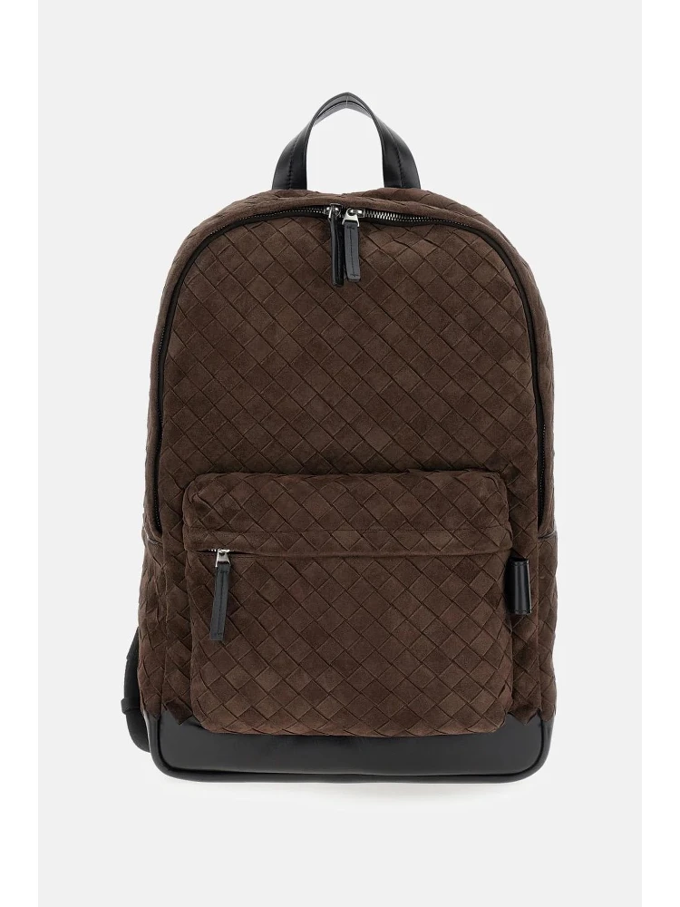 Leather backpack Intrecciato