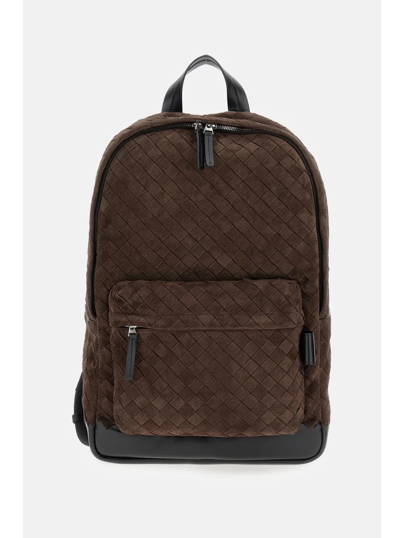 Leather backpack Intrecciato