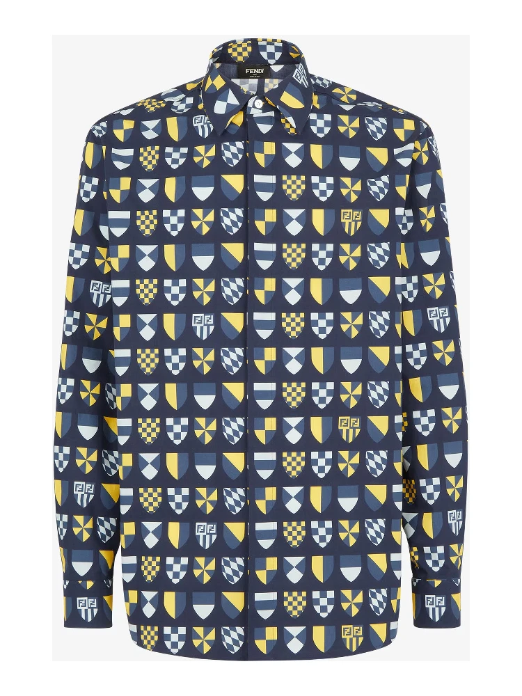 Crest-print shirt