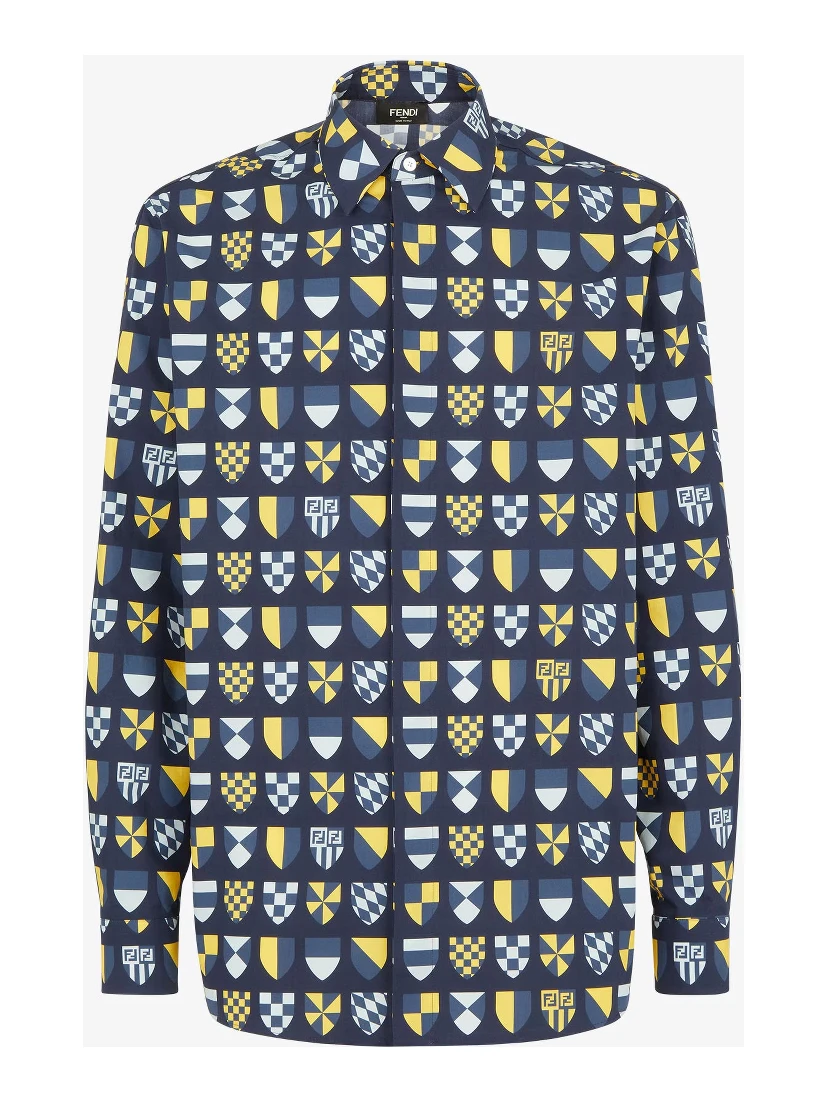 Crest-print shirt