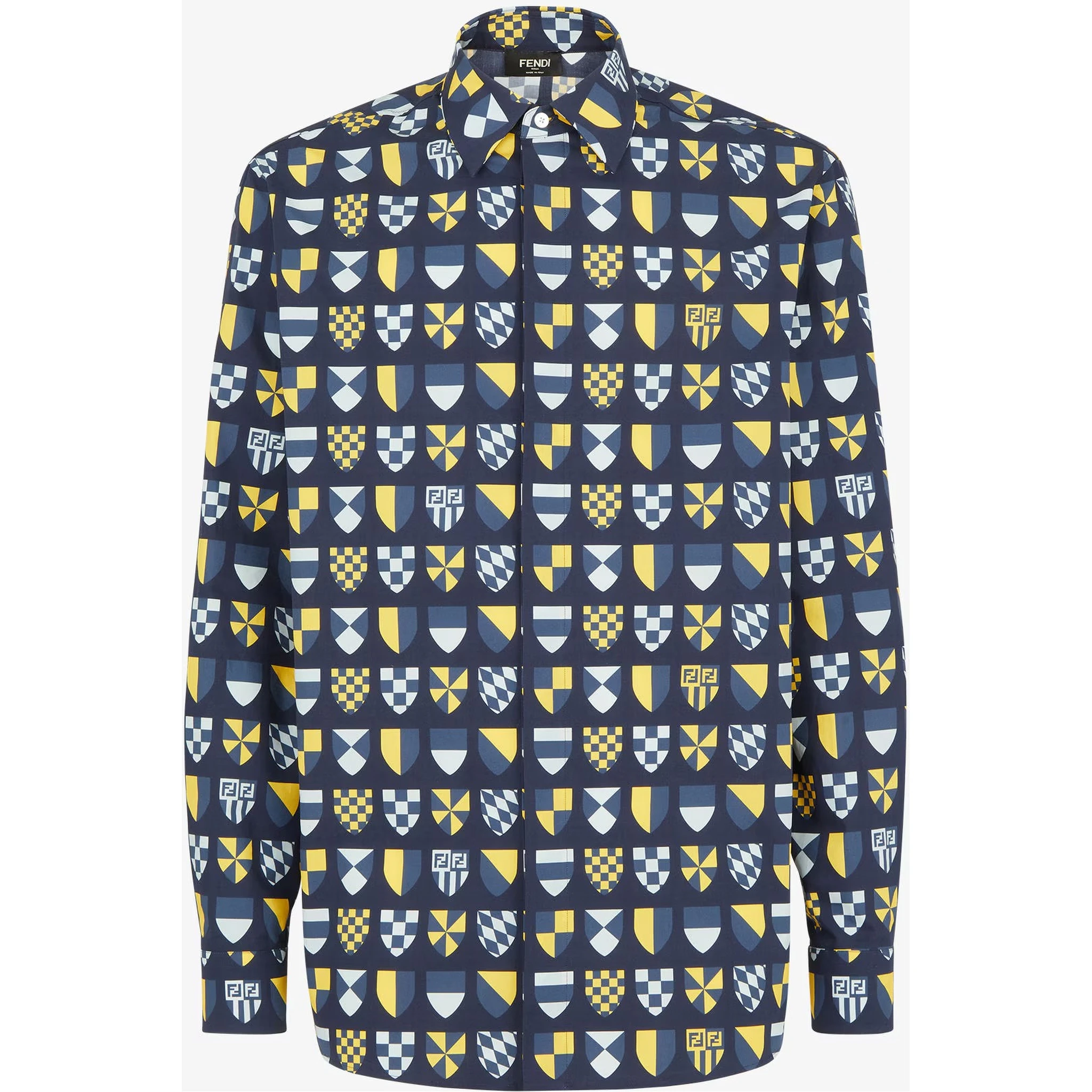 Crest-print shirt
