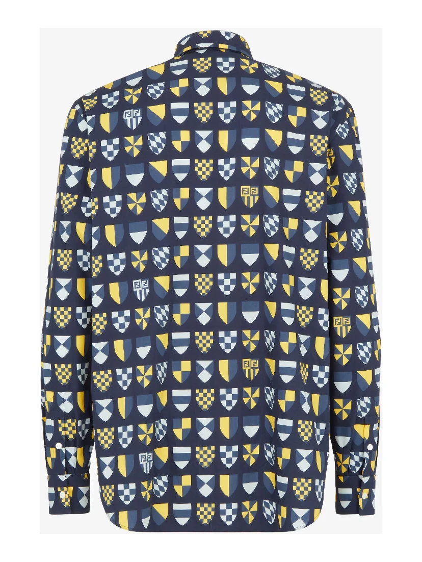 Crest-print shirt