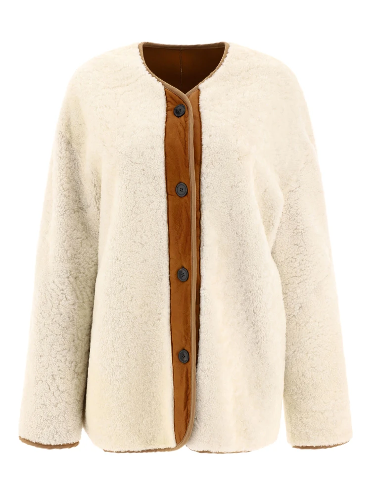 Reversible shearling jacket