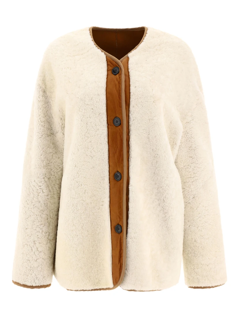 Reversible shearling jacket