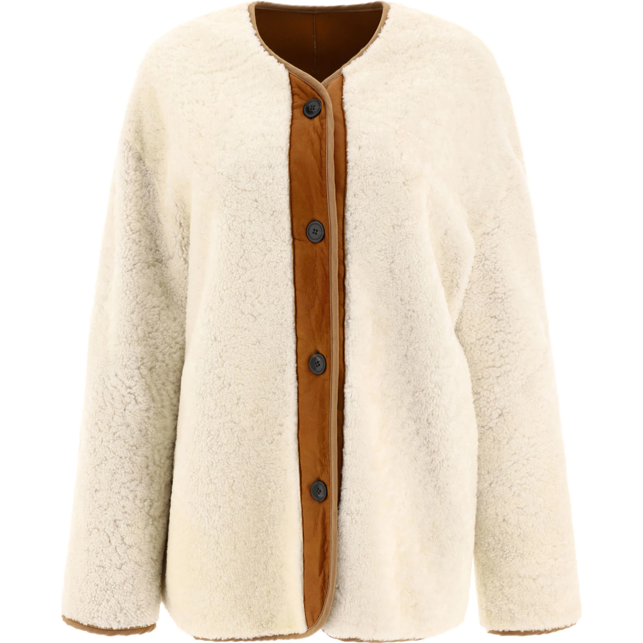 Reversible shearling jacket