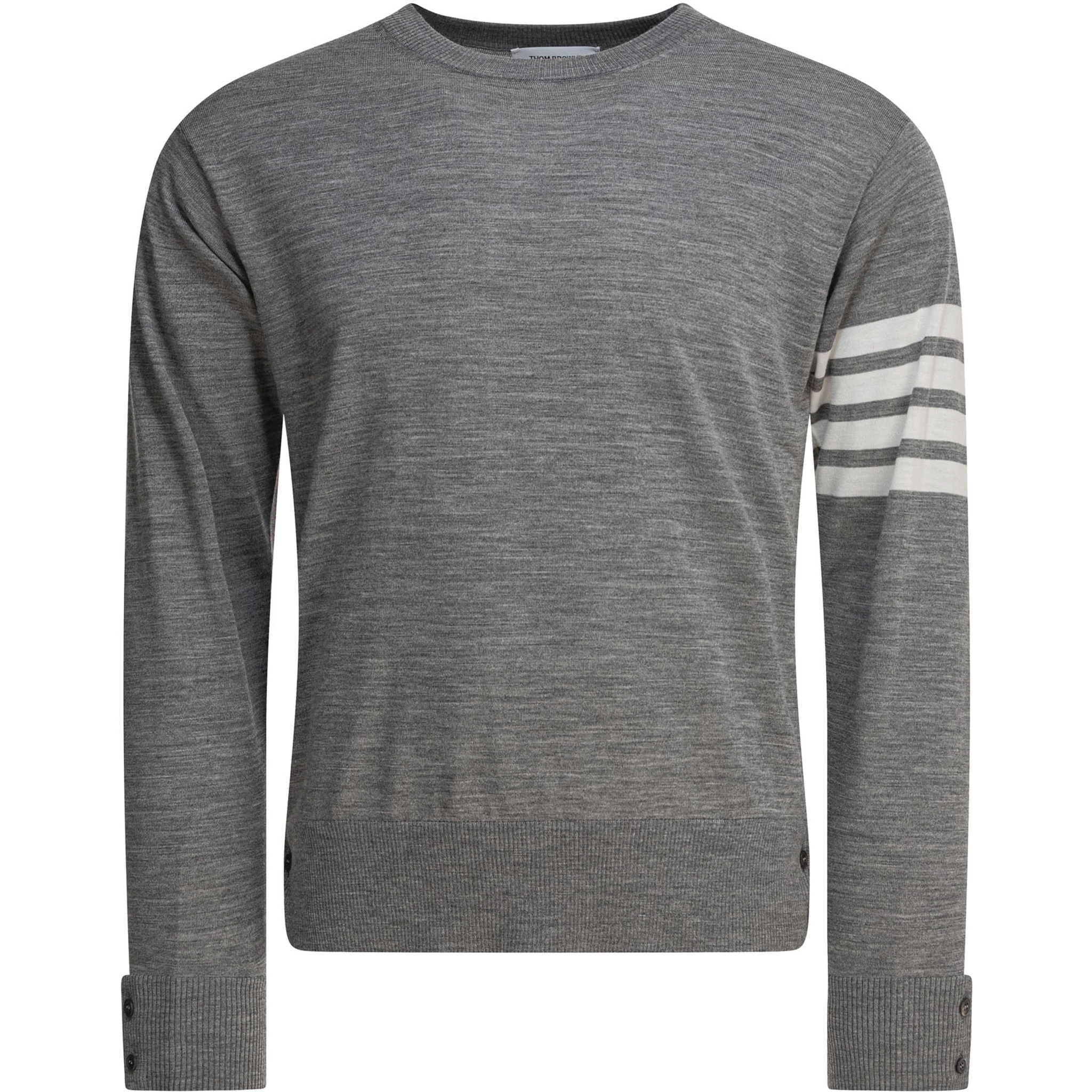CLASSIC CREWNECK PULLOVER W/ 4 BAR SLEEVE IN FINE MERINO WOOL