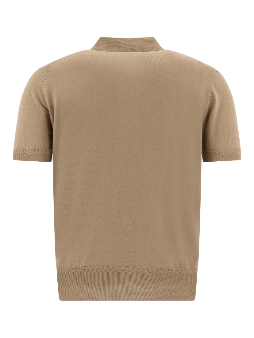Cashmere and silk polo shirt
