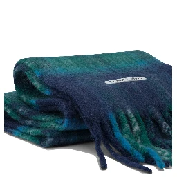 Mohair check scarf - Blue/green