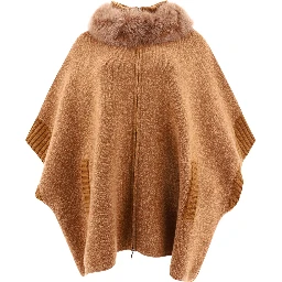 Cape with fur inserts