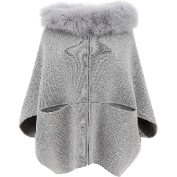 Wool and cashmere poncho
