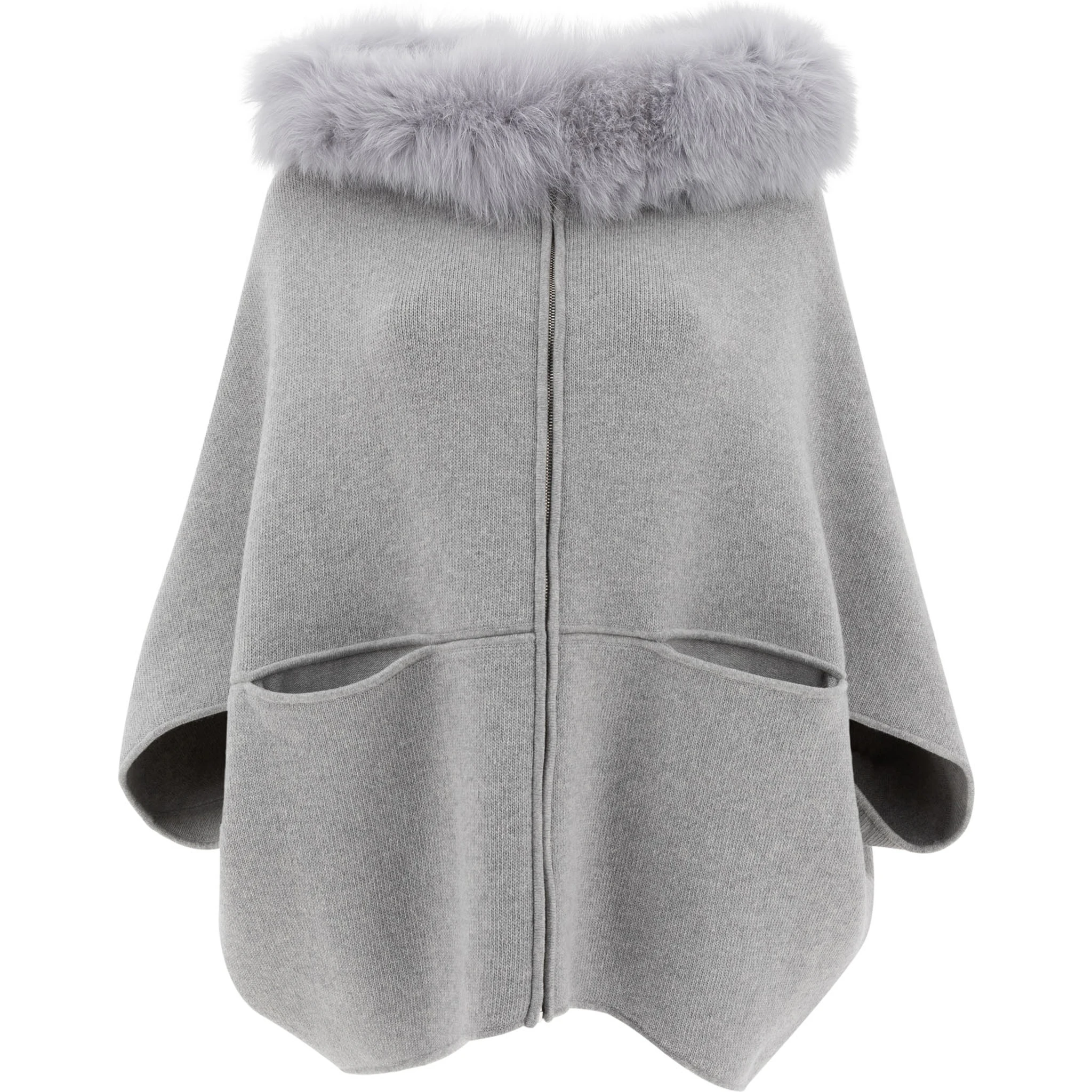 Wool and cashmere poncho