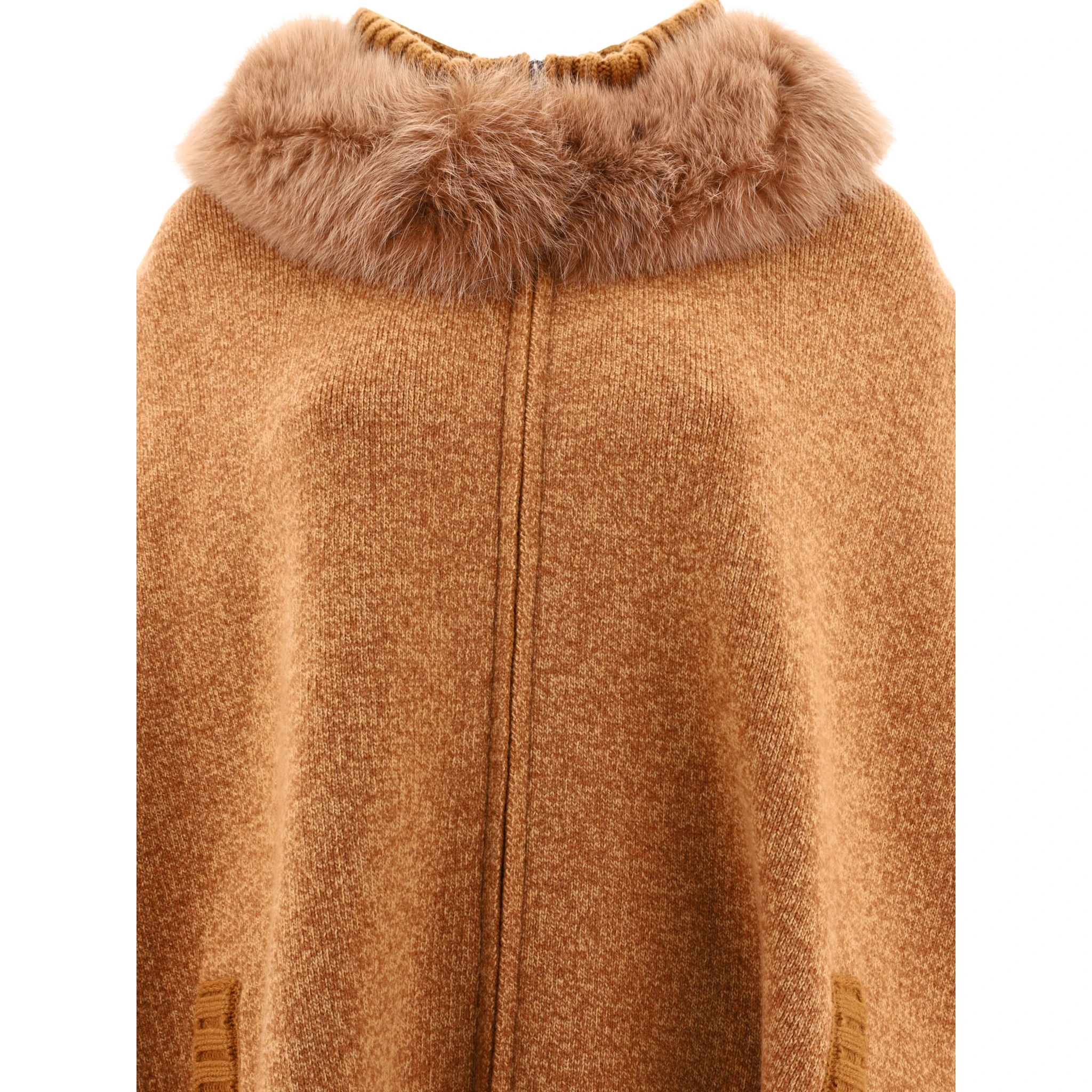 Cape with fur inserts