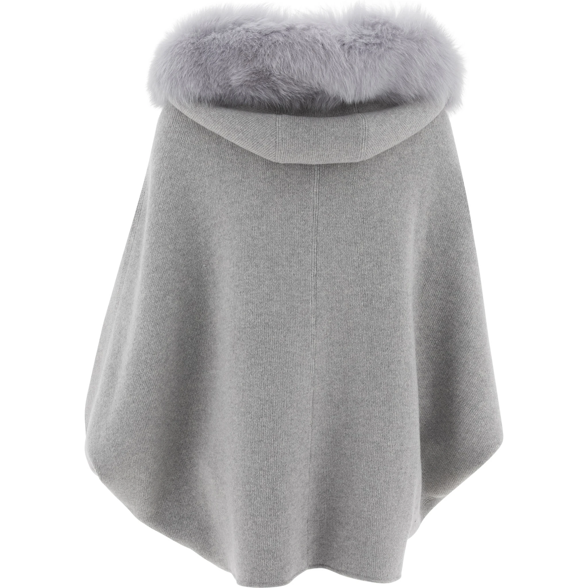 Wool and cashmere poncho