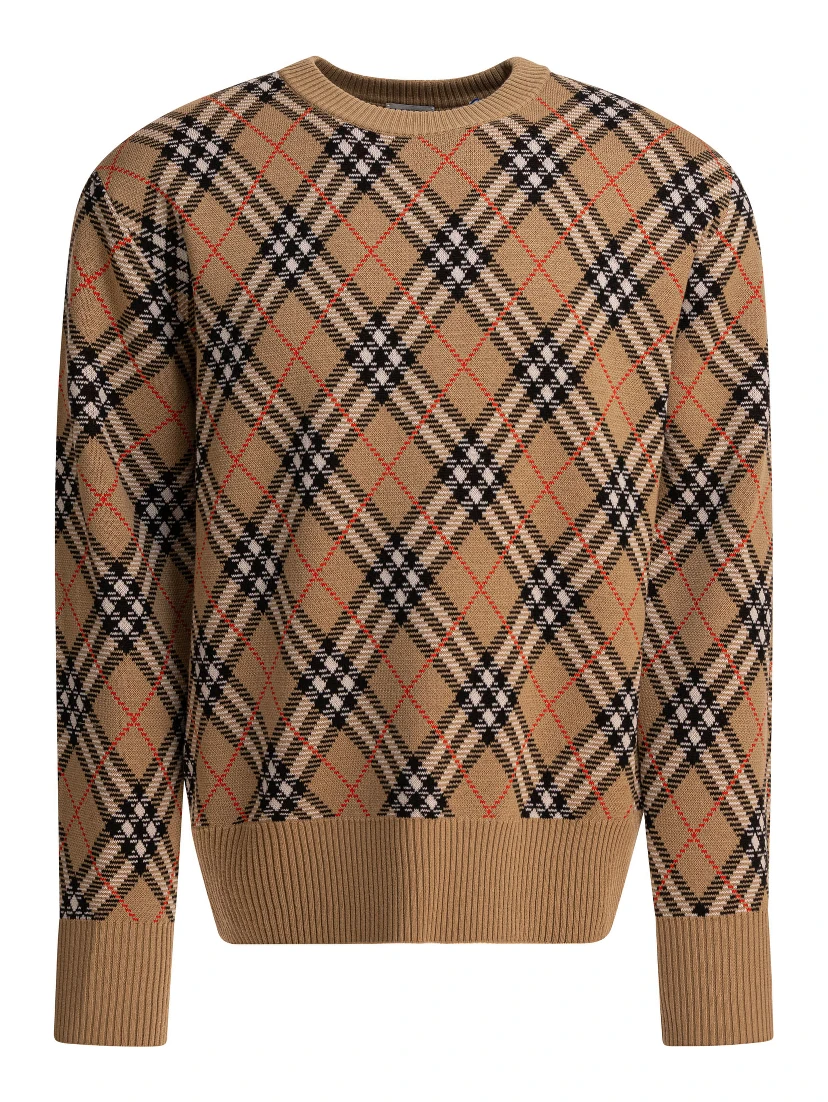 Wool blend crew neck sweater