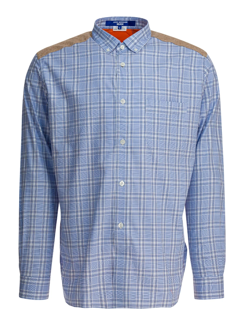 Check shirt with quilted inserts
